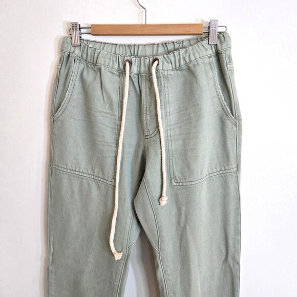 Free People x OneTeaspoon Teal Drawstring Relaxed Jeans Size XS - Picture 3 of 10